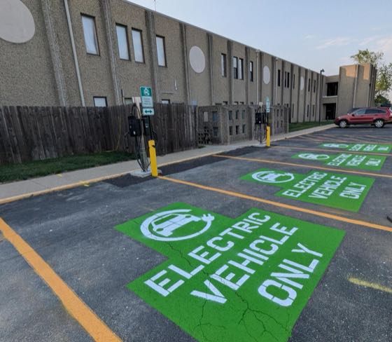 EV charger at Priester Aviation