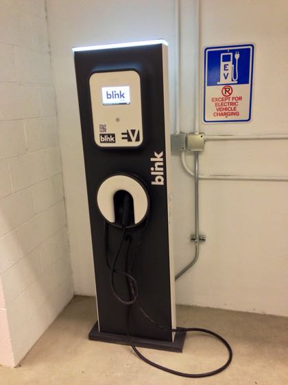 EV charger at Burton Way Apartments - Basement Lot