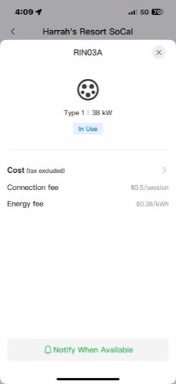EV charger at Harrah's Rincon Casino & Resort (2)