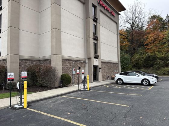 EV charger at Hampton Inn Fishkill NY