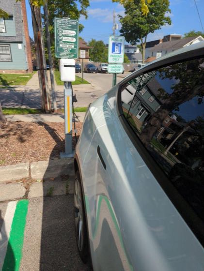 EV charger at East Lansing City Hall