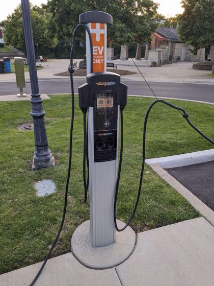 EV charger at Peg Bond Center