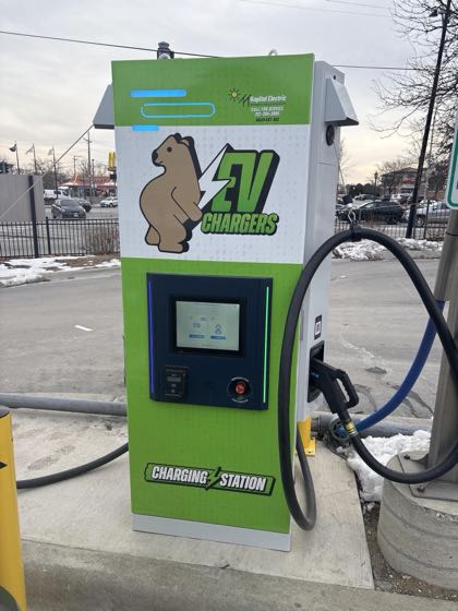 EV charger at Buddy Bear Car Wash