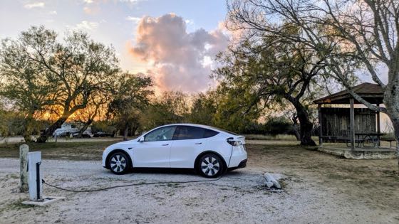 EV charger at Choke Canyon State Park
