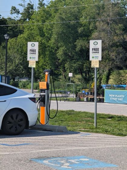 EV charger at Leg Up Farmers Market