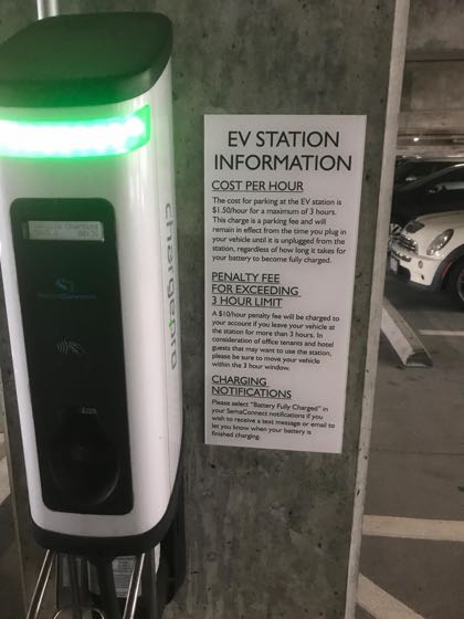 EV charger at San Diego Marriott Del Mar