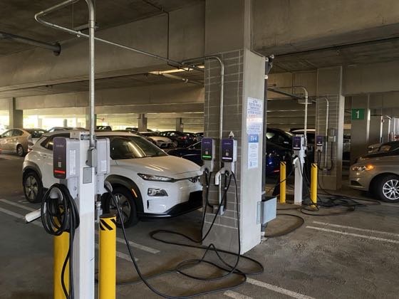 EV charger at UCSD - Mesa Nueva Parking Garage