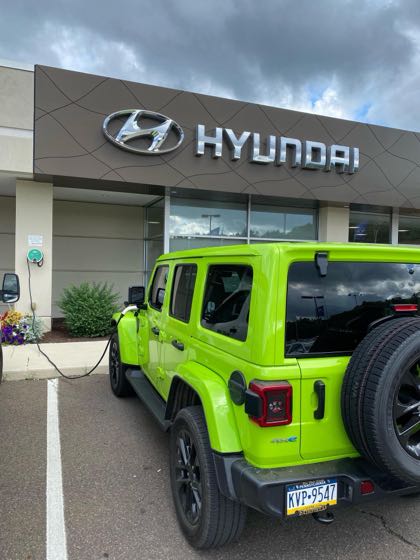EV charger at Motorworld Mitsubishi
