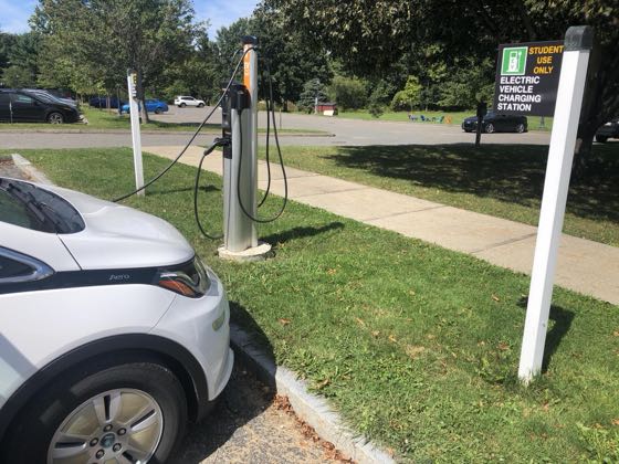 EV charger at Williams College - Poker Flats Fields