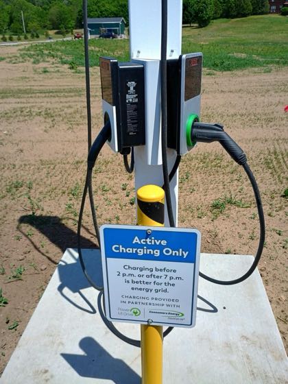 EV charger at Tiger Athletic & Community Center at Shelby Community Park