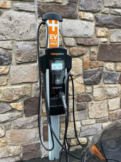 EV charger at MKA Upper School Faculty Parking Lot