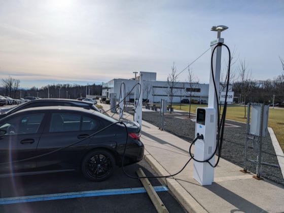 EV charger at BMW Group Engineering Center - Rear