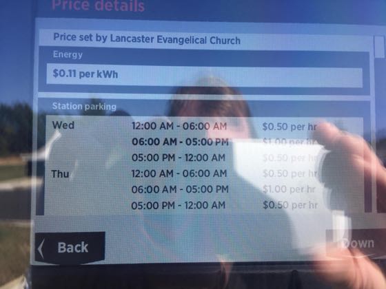 EV charger at Lancaster Evangelical Free Church