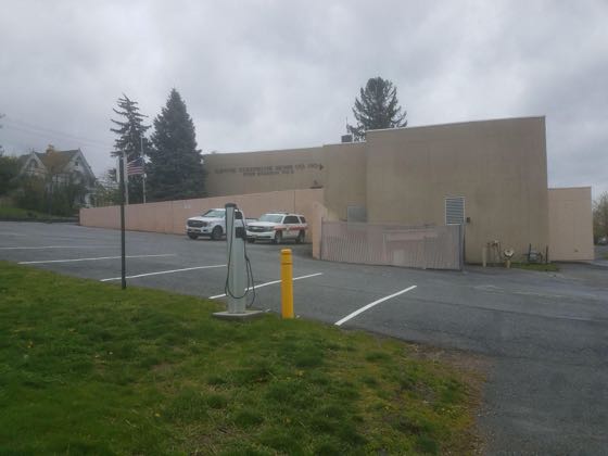 EV charger at Lewis Tompkins Hose Company