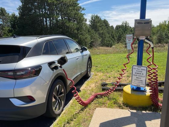 EV charger at Great Lakes Energy Co-Op Reed City