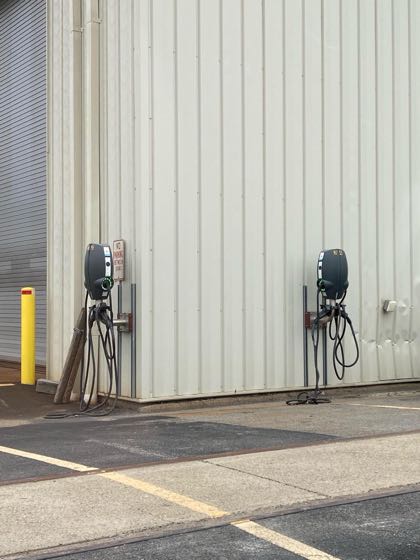 EV charger at Dimension Fabricators