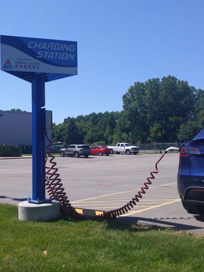 EV charger at Great Lakes Energy Co-Op Wayland