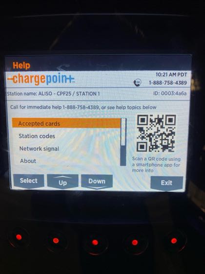 EV charger at Aliso Garage