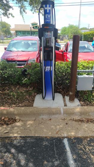 EV charger at The Brazos Cotton Exchange Parking