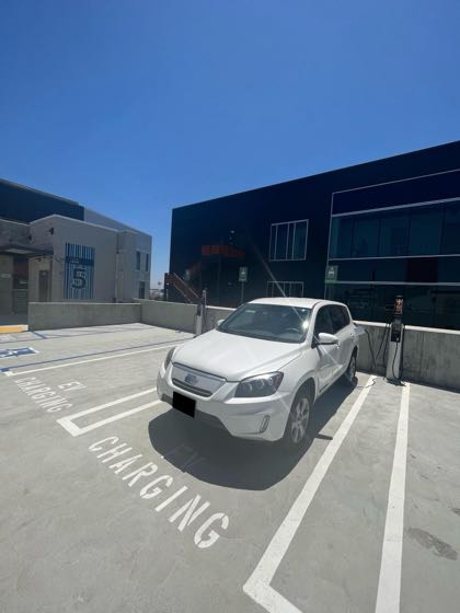 EV charger at EVA Air America Head Office