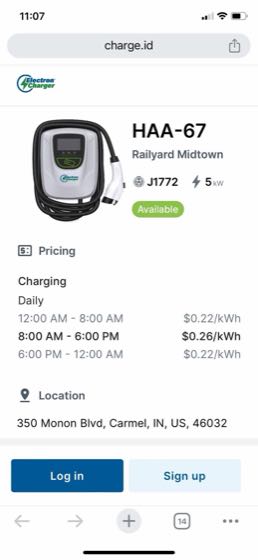 EV charger at Railyard at Midtown