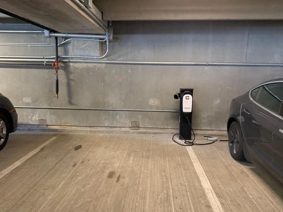 EV charger at West Village Public Parking Garage