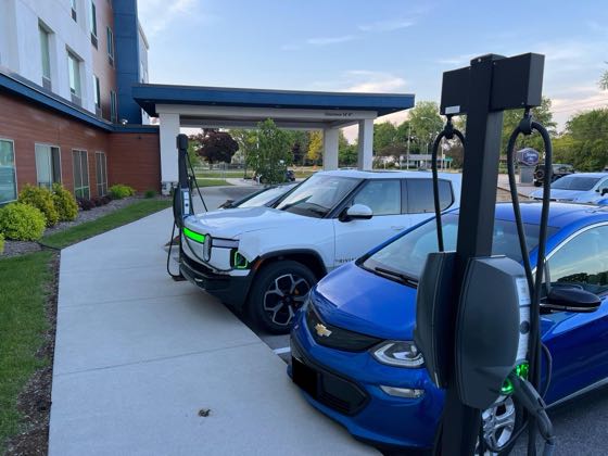 EV charger at Hampton Inn Glendale Milwaukee