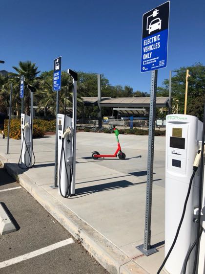 EV charger at Canoga Orange Line Station