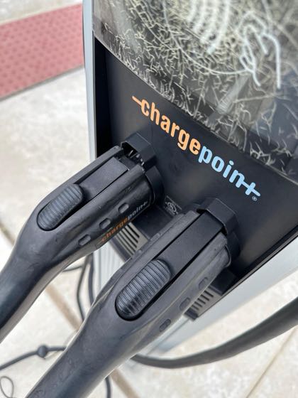 EV charger at San Marcos Public Library