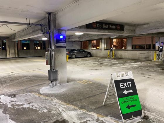 EV charger at Huron Superior Parking Garage
