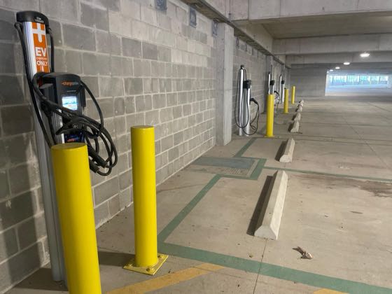 EV charger at ACC Highland South Garage