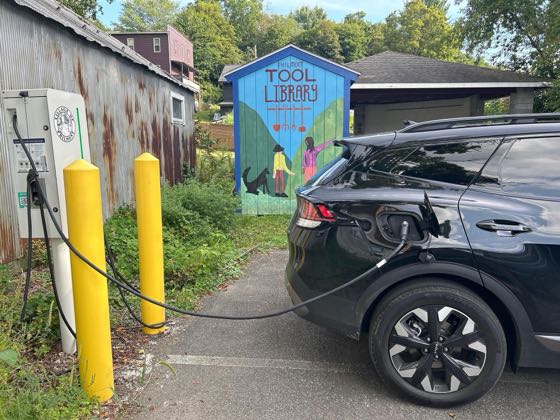 EV charger at Philmont Village Library