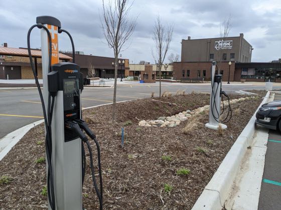 EV charger at Grandville Parking Lot - West