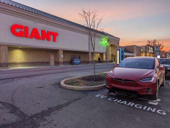 EV charger at Upland Square Shopping Center - Giant Food Store