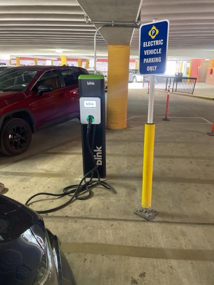 EV charger at Central Library Garage