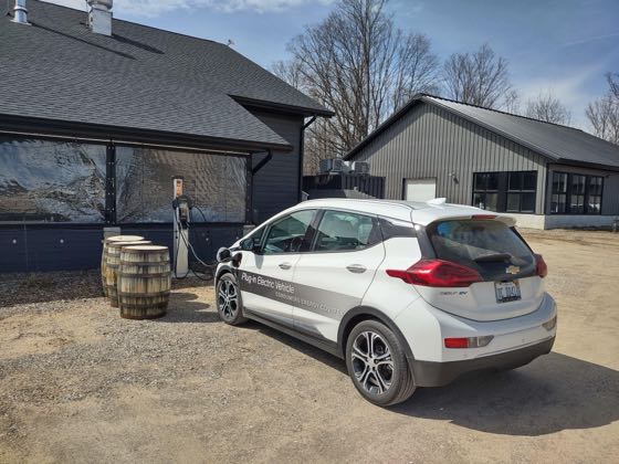 EV charger at Iron Fish Distillery