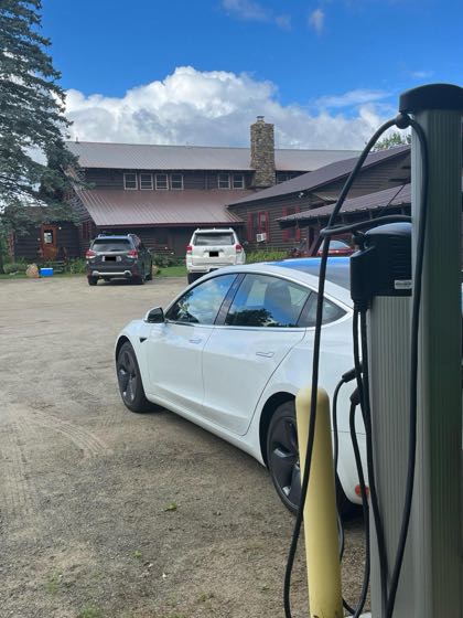 EV charger at Garnet Hill Lodge Outdoor Center