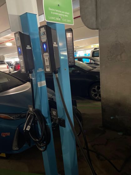 EV charger at LAX - P4 Garage Level 1 & 3