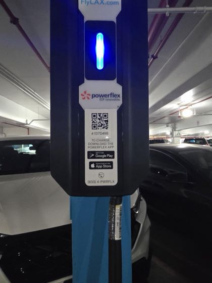 EV charger at LAX - P3 Garage Level 1 & 3