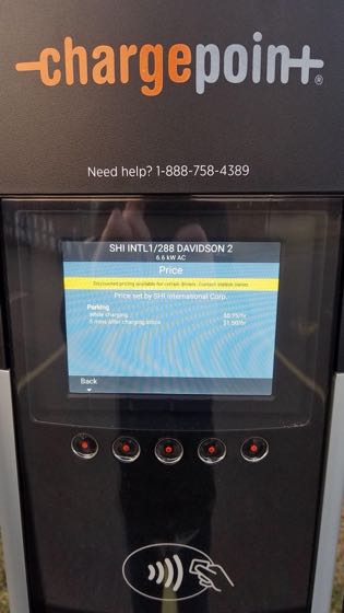 EV charger at SHI Building