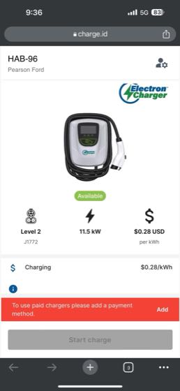 EV charger at Pearson Ford - North