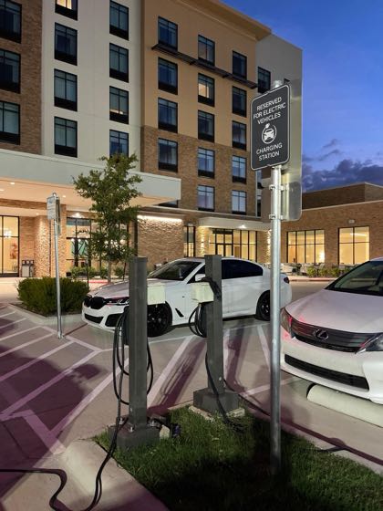 EV charger at Hilton Garden Inn Grapevine Silverlake Crossings