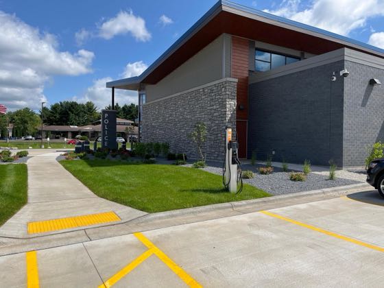 EV charger at Sauk Prairie Police Department