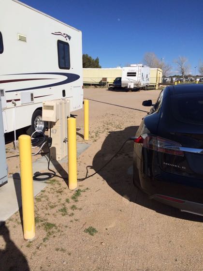 EV charger at Ridgecrest Fairgrounds RV Park