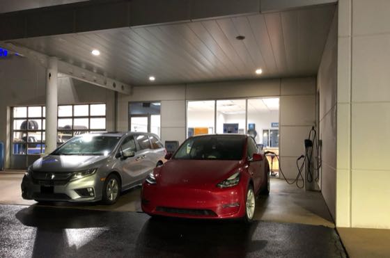 EV charger at Kunes Honda of Sycamore