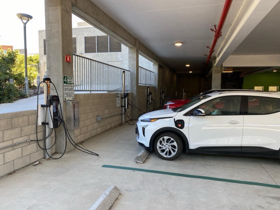 EV charger at Cal Poly Structure 131