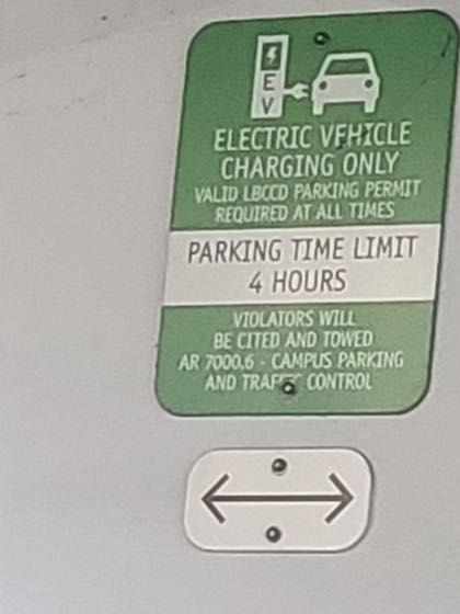 EV charger at LBCC - PCH Campus Lot 10