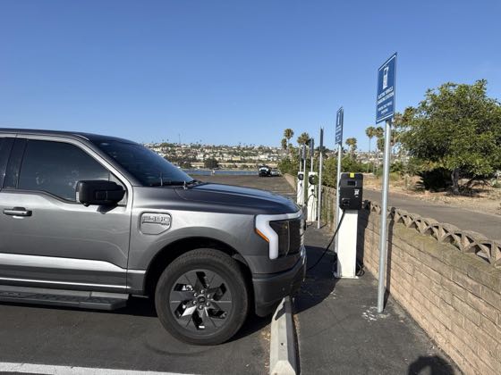 EV charger at Mission Bay RV Park / Beach