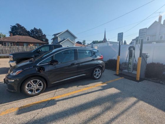 EV charger at 417 E Main St Alley Parking Lot