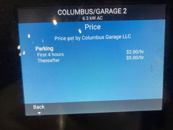 EV charger at Columbus Garage